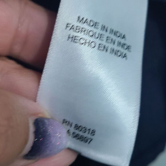 Lucky Brand Blue Long Sleeves Notch Neck Border Print Blouse - Picture 6 of 15